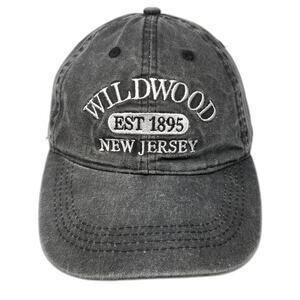 Lucky 7 Wildwood New Jersey Baseball Cap Gray One Size Strapback Embroidered Hat